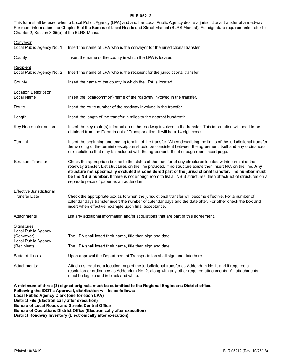 Form BLR05212 Jurisdictional Transfer Agreement (Local Public Agency to Local Public Agency) - Illinois, Page 2
