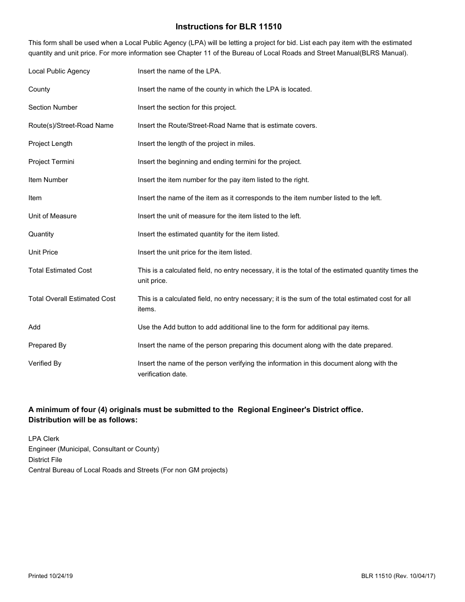 Form BLR11510 Contract Estimate of Cost - Illinois, Page 2