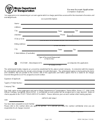 Form OPER1932 Escrow Account Application - Illinois