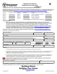 Document preview: Form PM2425 Application for Seasonal Engineering Technician Intern - Illinois