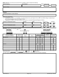 Form PM2425 Application for Seasonal Engineering Technician Intern - Illinois, Page 2