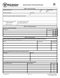 Form BR RC001 Implementation Planning Worksheet - Illinois