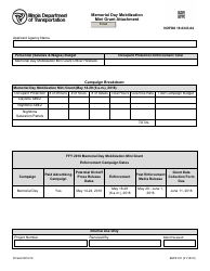 Document preview: Form BSPE321 Mini Grant Attachment - Memorial Day Mobilization - Illinois