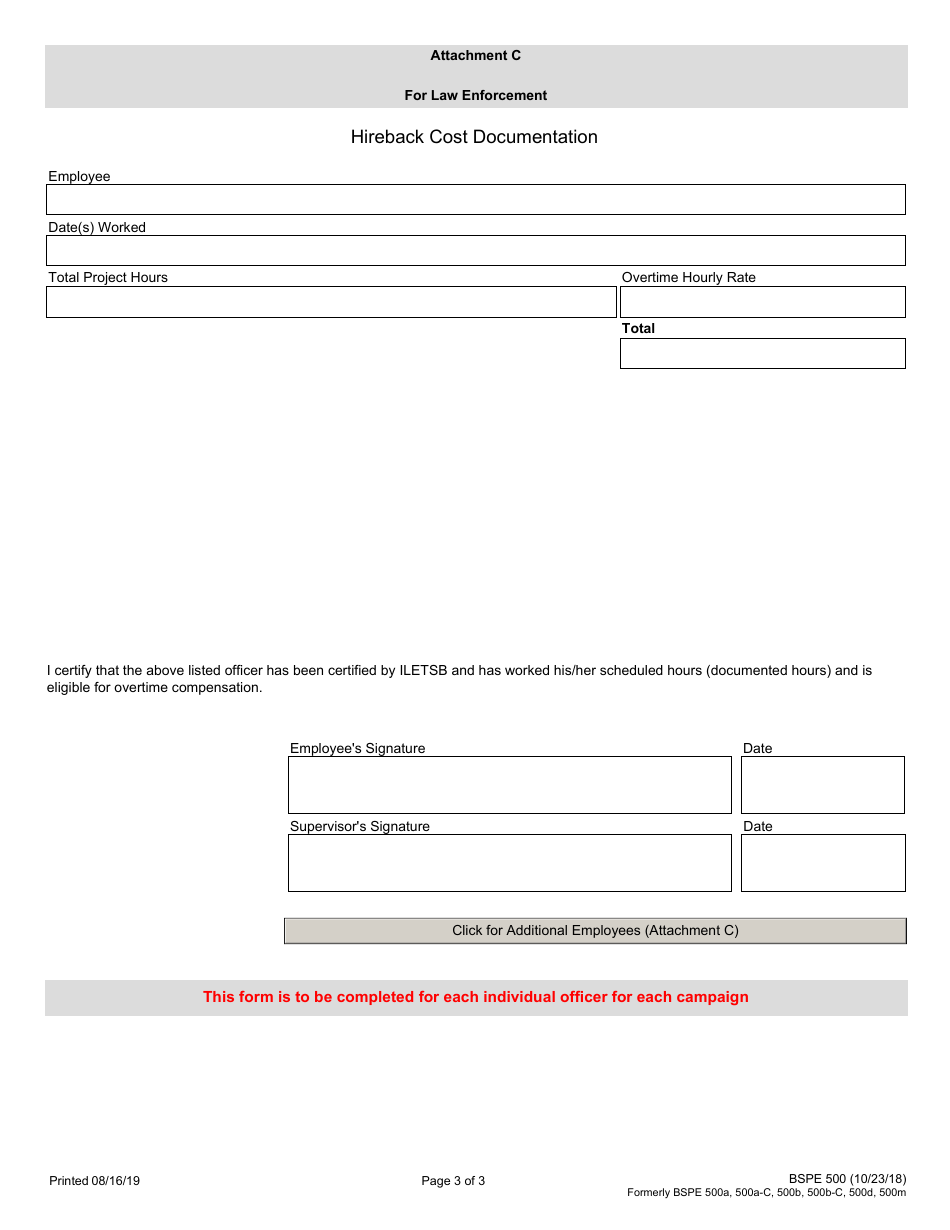 Form BSPE500 Step Claim for Reimbursement - Illinois, Page 3