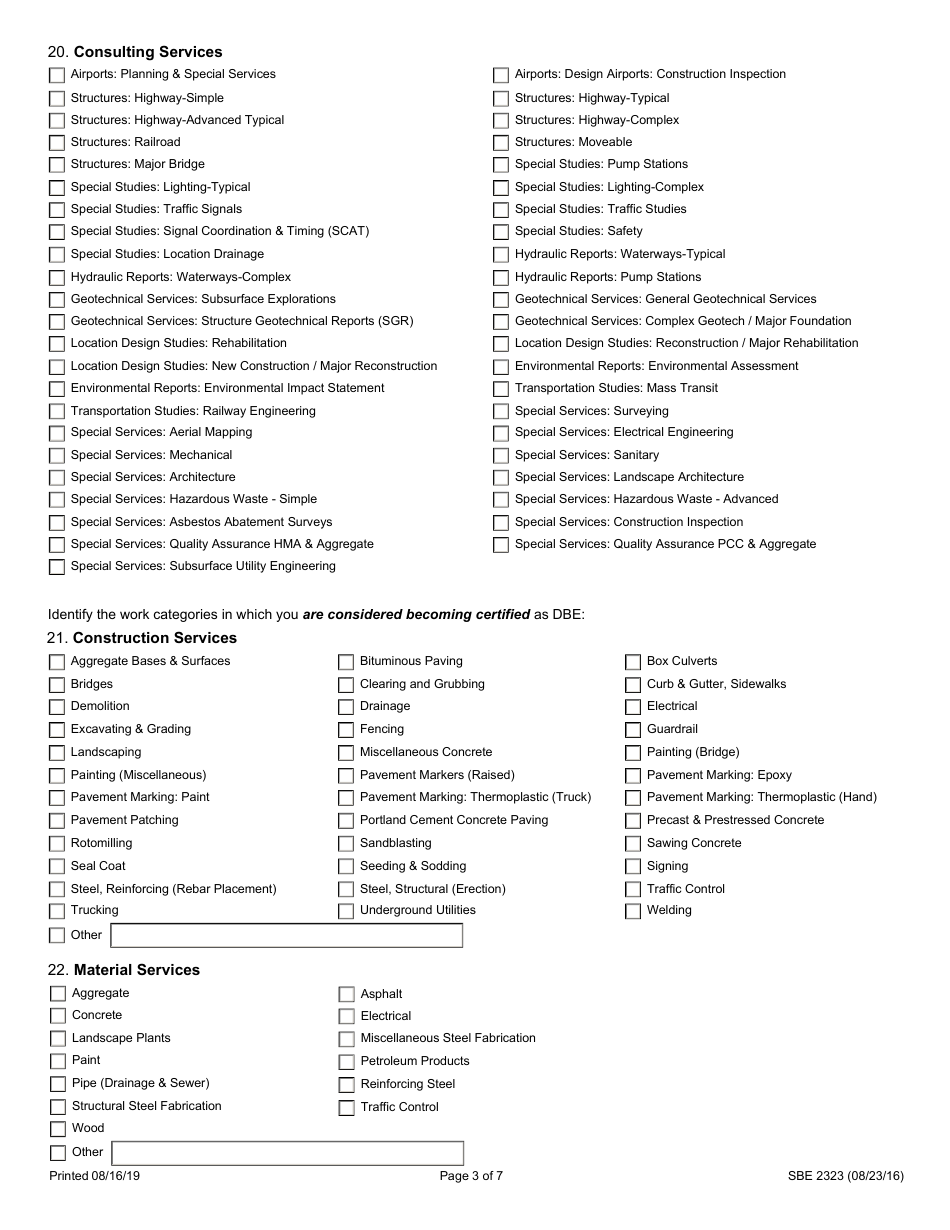Form SBE2323 Dbe Needs Assessment - Illinois, Page 3