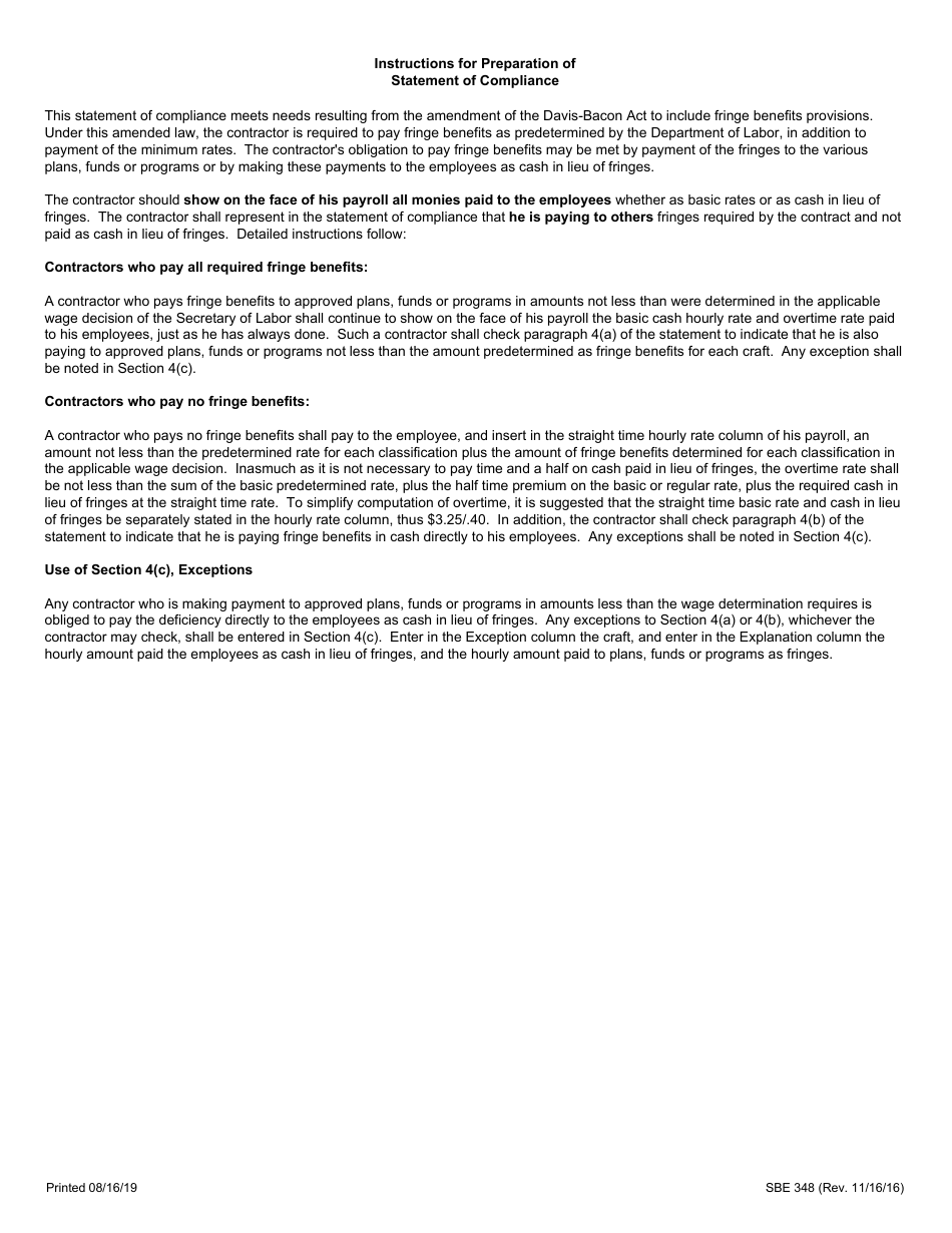 Form SBE348 Statement of Compliance - Illinois, Page 2