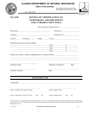 Form OG-15B (IL472-0280) Notice of Termination of Temporary Abandonment for a Production Well - Illinois