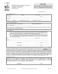 Document preview: DNR OOGRM Form OG-26A Plugging Program (Prf) Well Transfer Request - Illinois
