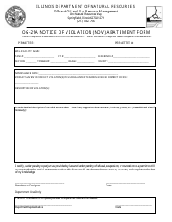 Form OG-21A Notice of Violation (Nov) Abatement Form - Illinois