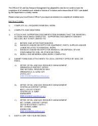 Form OG-21A Notice of Violation (Nov) Abatement Form - Illinois, Page 2