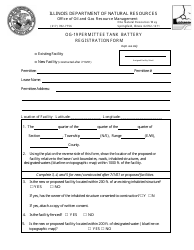 Form OG-19 Permittee Tank Battery Registration Form - Illinois