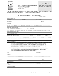 DNR OOGRM Form OG-26CP Notification of Well Transfer - Illinois