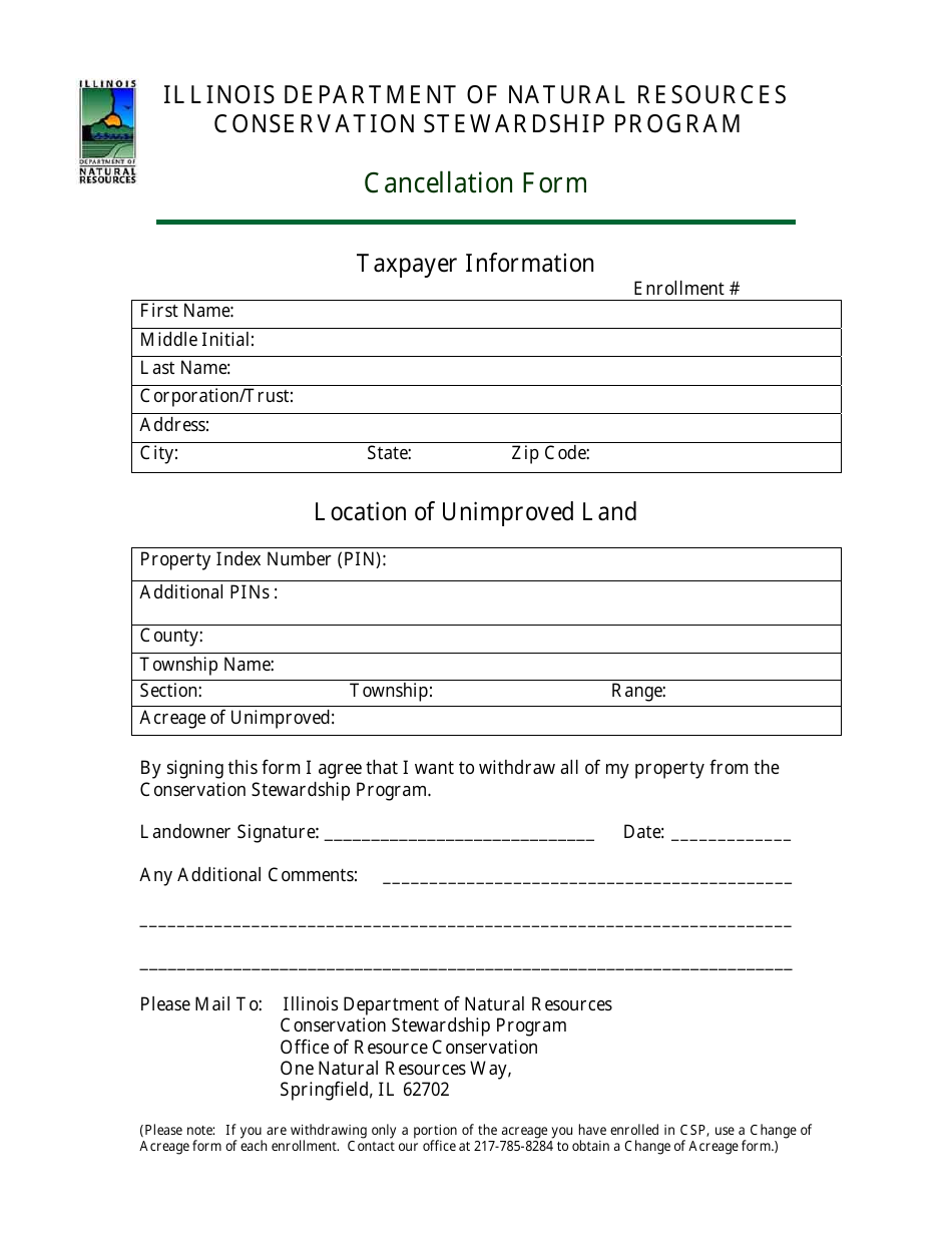 Illinois Cancellation Form Fill Out Sign Online And Download PDF
