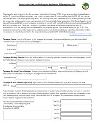 Conservation Stewardship Program Application &amp; Management Plan - Illinois