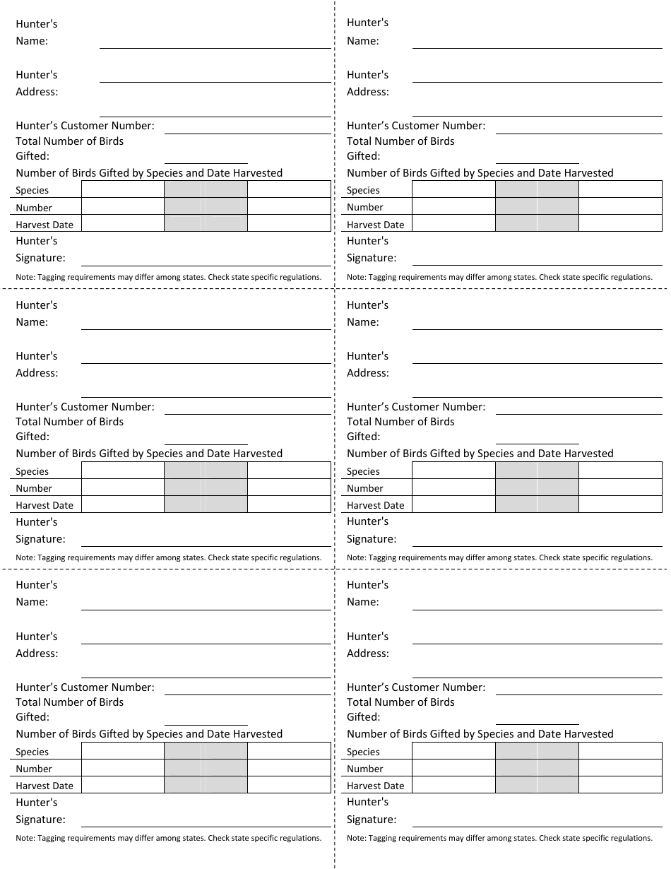 Illinois Waterfowl Bird Gift Tag Templates Fill Out, Sign Online and Download PDF Templateroller
