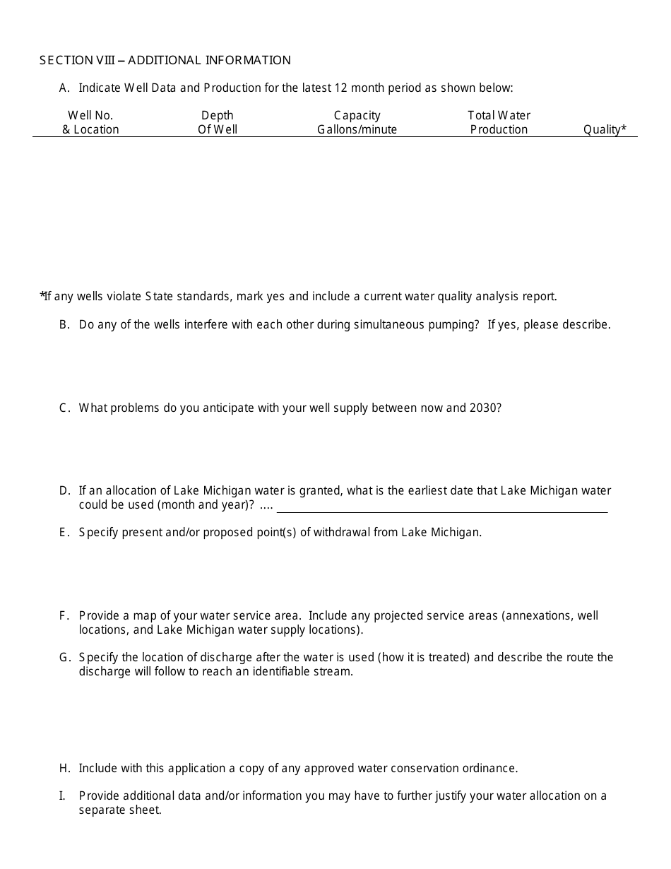 Lake Michigan Water Allocation - Application for Permit - Illinois, Page 9