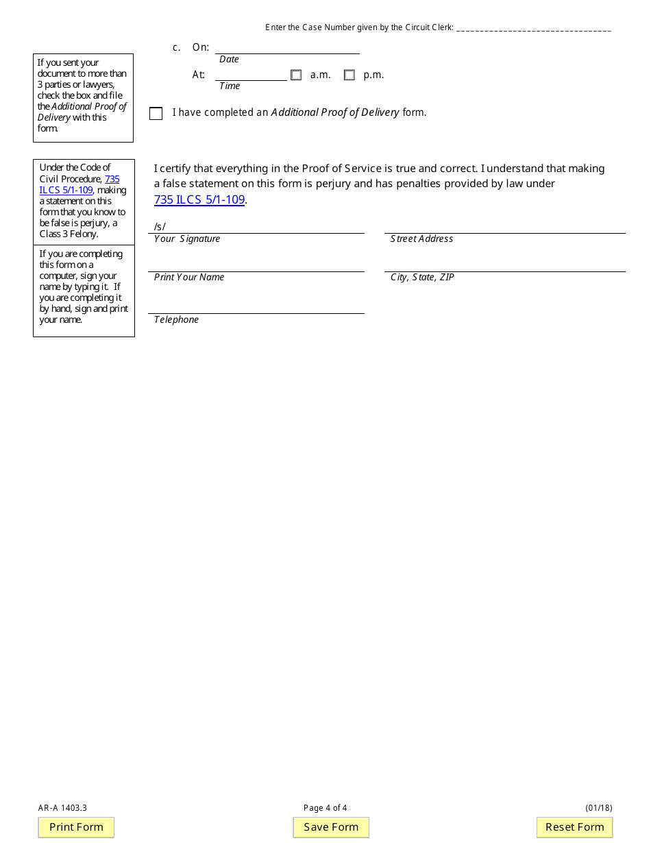 Form AR-A1403.3 Answer / Response to Complaint / Petition - Illinois, Page 4
