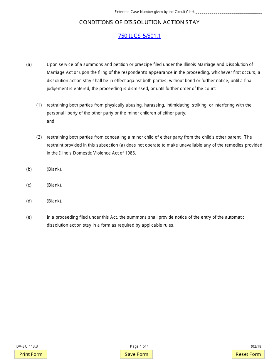 Form DV-SU113.4 Summons Petition for Dissolution of Marriage / Civil Union - Illinois, Page 4