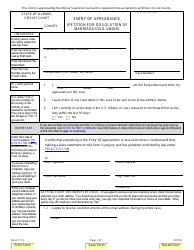 Document preview: Form DV-A111.3 Entry of Appearance (Petition for Dissolution of Marriage/Civil Union) - Illinois