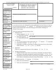 Document preview: Form DV-J104.2 Judgment of Dissolution of Marriage / Civil Union (Divorce No Children) - Illinois