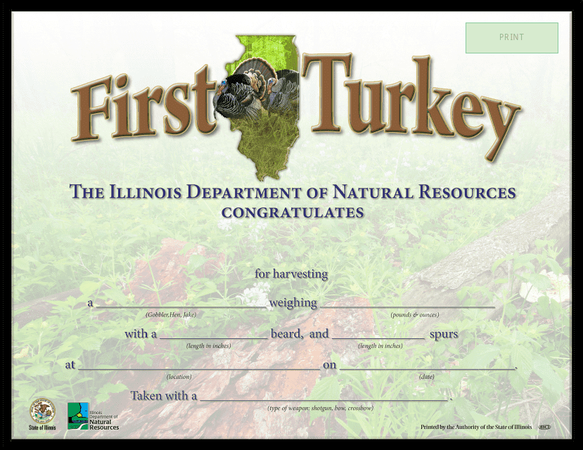 First Turkey Certificate - Illinois