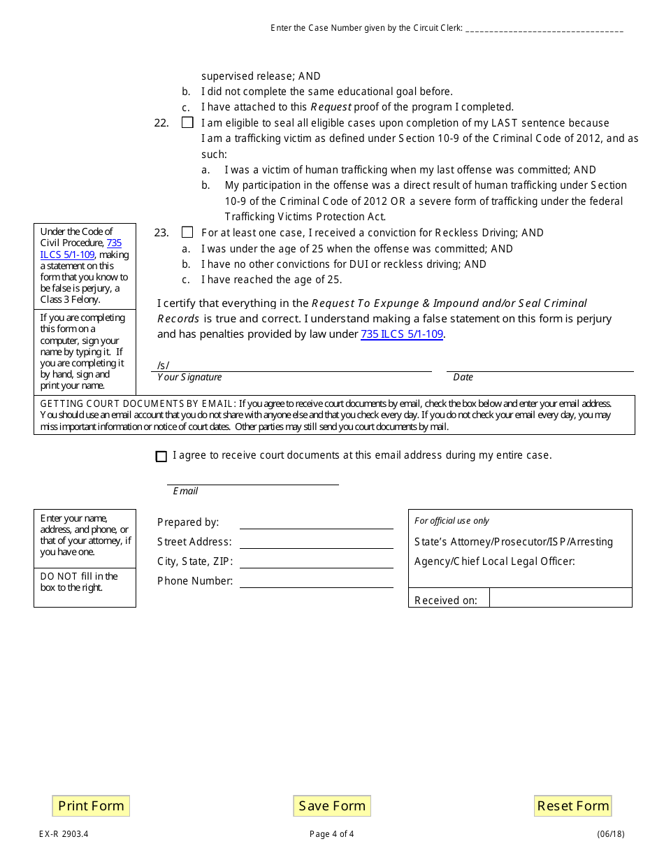 Form EX-R2903.4 Request to Expunge  Impound and / or Seal Criminal Records - Illinois, Page 4