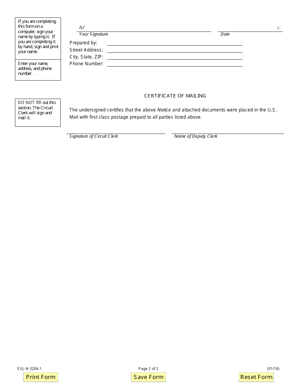 Form EXJ-N3204.1 Notice of Filing for Juvenile Expungement - Illinois, Page 2