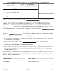 Document preview: Form LS-W2602.1 Notice of Withdrawal of Limited Scope Appearance - Illinois