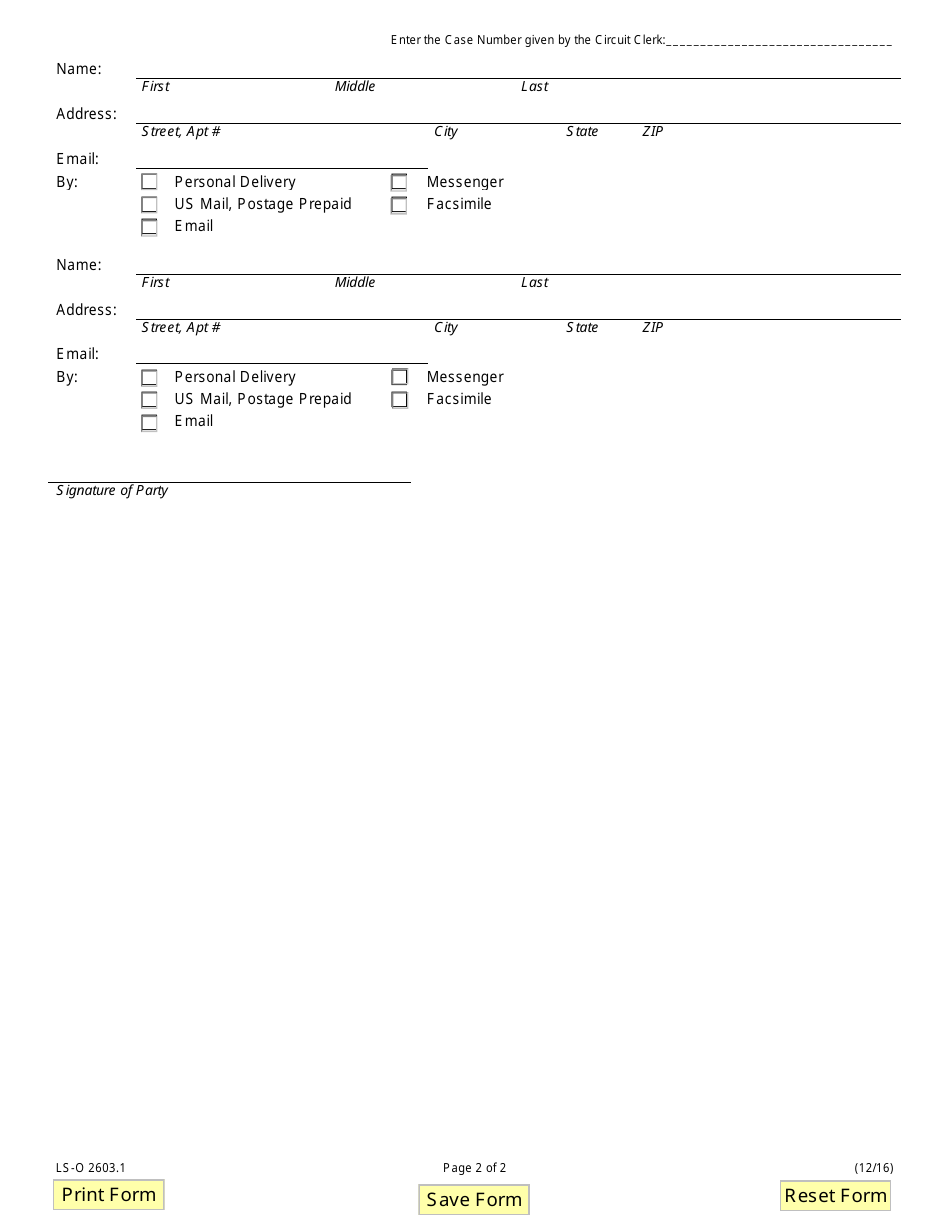 Form LS-O2603.1 Objection to Withdrawal of Limited Scope Appearance - Illinois, Page 2