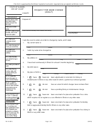 Document preview: Form NC-R303.5 Request for Name Change (Adult) - Illinois