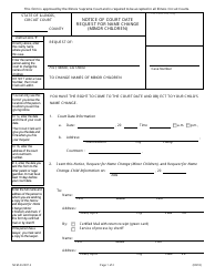 Form NCM-N2007.2 Notice of Court Date Request for Name Change(Minor Children) - Illinois