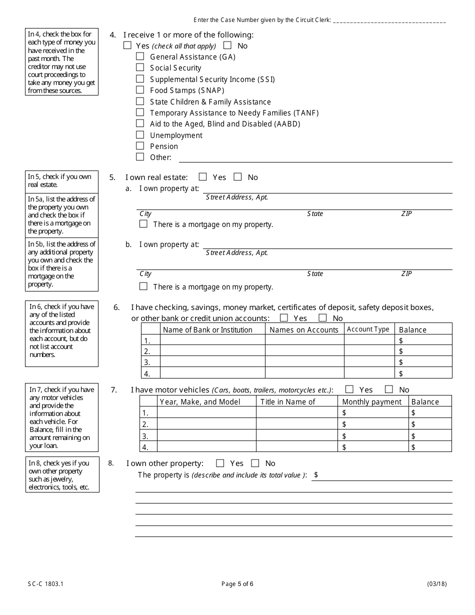 Form SC-C1803.1 Citation to Discover Assets to Debtor - Illinois, Page 5