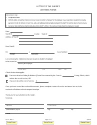 Document preview: Form SC-LS3005.1 Letter to the Sheriff (Serving Form) - Illinois