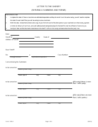 Form SU-LS1505.1 Letter to the Sheriff (Serving a Summons and Forms) - Illinois