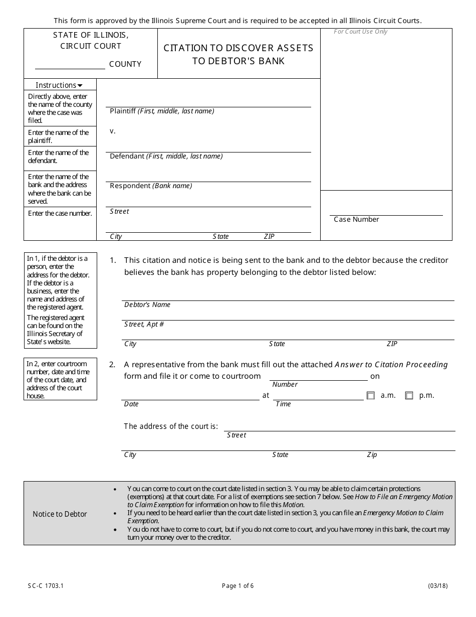 Form SCC1703.1 Download Fillable PDF or Fill Online