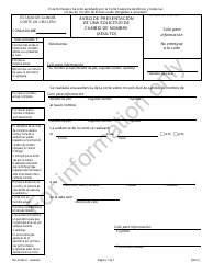 Document preview: Formulario NC-N304.2 Aviso De Presentacion De Una Solicitud De Cambio De Nombre (Adulto) - Illinois (Spanish)