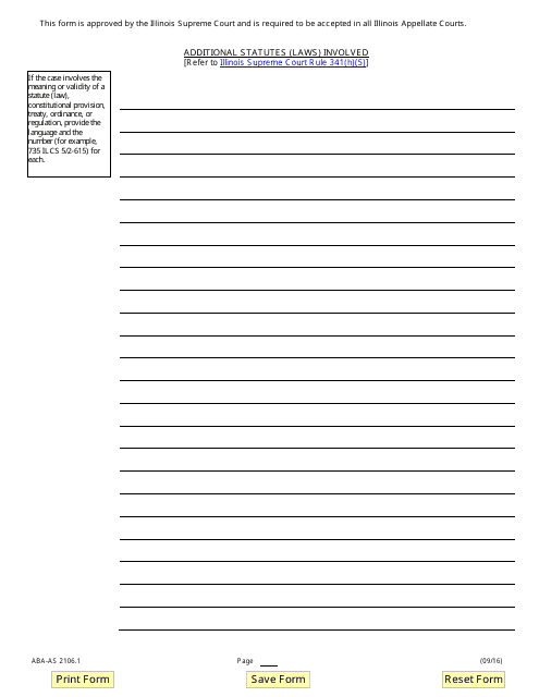 Form ABA-AS2106.1  Printable Pdf
