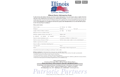 Document preview: Illinois Patriot Information Form - Illinois