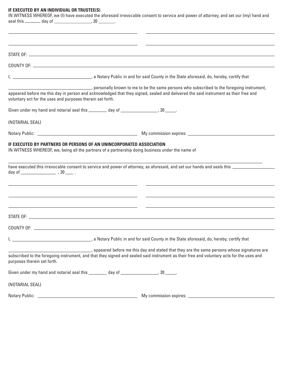 Form B05 Consent to Service of Process for Corporation, Unincorporated Associations and Individuals - Illinois, Page 2