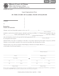 Form CC88 Lapsed Appropriation Form - Illinois