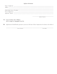 Form CC92 Application for Death Benefits Pursuant to Line of Duty Compensation Act - Illinois, Page 3