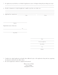 Form CC90 Application for Waiver of Filing Fee for an Indigent Person - Illinois, Page 2