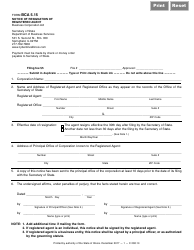 Document preview: Form BCA5.15 Notice of Resignation of Registered Agent - Illinois