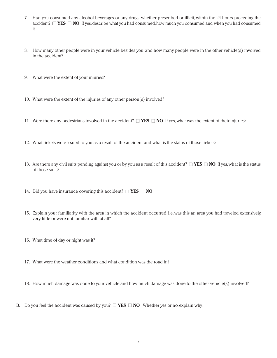 Motor Vehicle Accident Affidavit Involving Personal Injury / Fatality - Illinois, Page 2