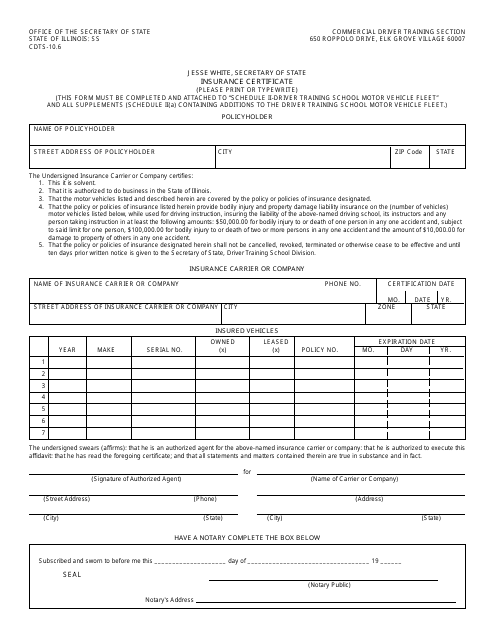 Form DSD CDTS-10  Printable Pdf