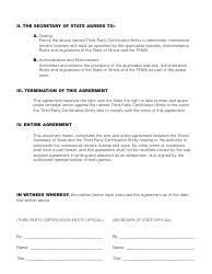 Form DSD CDTS-77 Agreement Between the Illinois Secretary of State and a Commercial Driver&#039;s License Third-Party Certification Entity - Illinois, Page 2