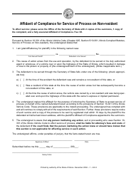 Form EX-3 &quot;Affidavit of Compliance for Service of Process on Non-resident&quot; - Illinois