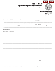Document preview: Form I-218 Report of Filing Local Option Petition - Illinois