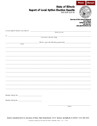Document preview: Form I219 Report of Local Option Election Results - Illinois