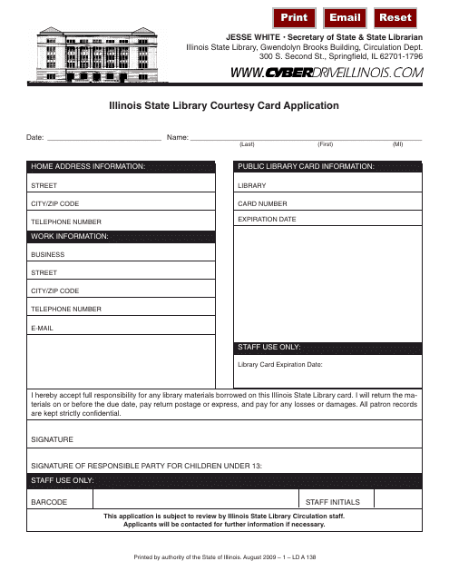 Form LD A138  Printable Pdf